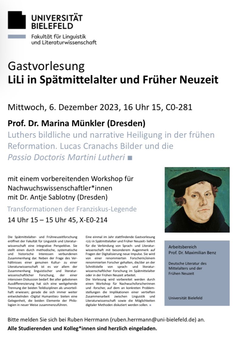 Im Wintersemester finden in meinem Arbeitsbereich <a href="/unibielefeld/">Bielefeld University</a> zahlreiche Gastvorträge zur germanistischen Mittelalter- und Frühneuzeitforschung statt, auf die ich - gemeinsam mit Julia Gold und <a href="/St_Riedl/">SteveRiedl</a> - gerne auch hier aufmerksam mache. #medievaltwitter