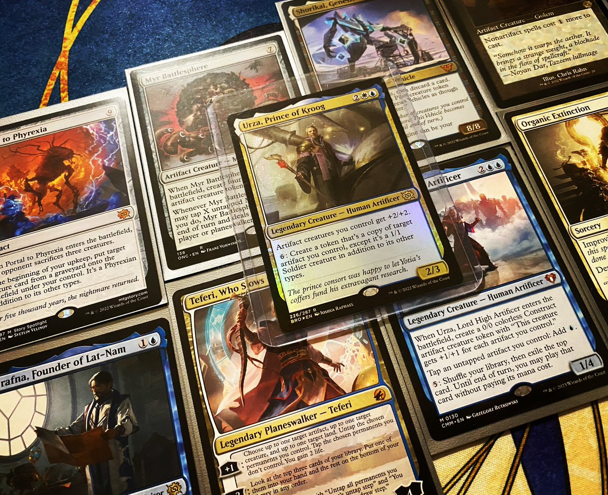 dojodean's tweet photo. A new commander deck! @dahero671 put together an amazing budget deck and I sprankled in a few thangs. My first artifact deck, I can’t wait to play. #mtg #tcg #edh #GEE #StackSquad https://t.co/sM3zQj86XW
