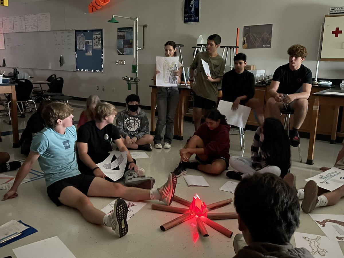 sciencepusher's tweet photo. In Aerospace Engineering, we’re studying navigation and I started with the stars and the meaning they had for ancient cultures. They randomly put dots on a page, visualized an image, and write a constellation  creation myth. We made s’mores and told stories around the “campfire”. https://t.co/24RHWN6uQ7