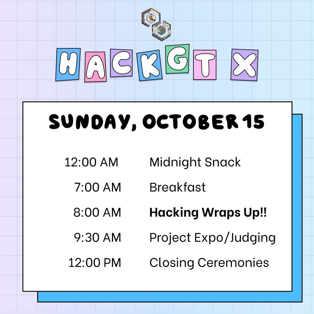 TheHexLabs's tweet photo. HackGT is this FRIDAY!! 🛼 What does our event timeline look like? Here is our most updated schedule on what we have planned for you this weekend 🤩 along with these we’ll have mini-events, workshops, and performances throughout the weekend!
#hackgt #journalofmemories https://t.co/vzVq2g9T1U