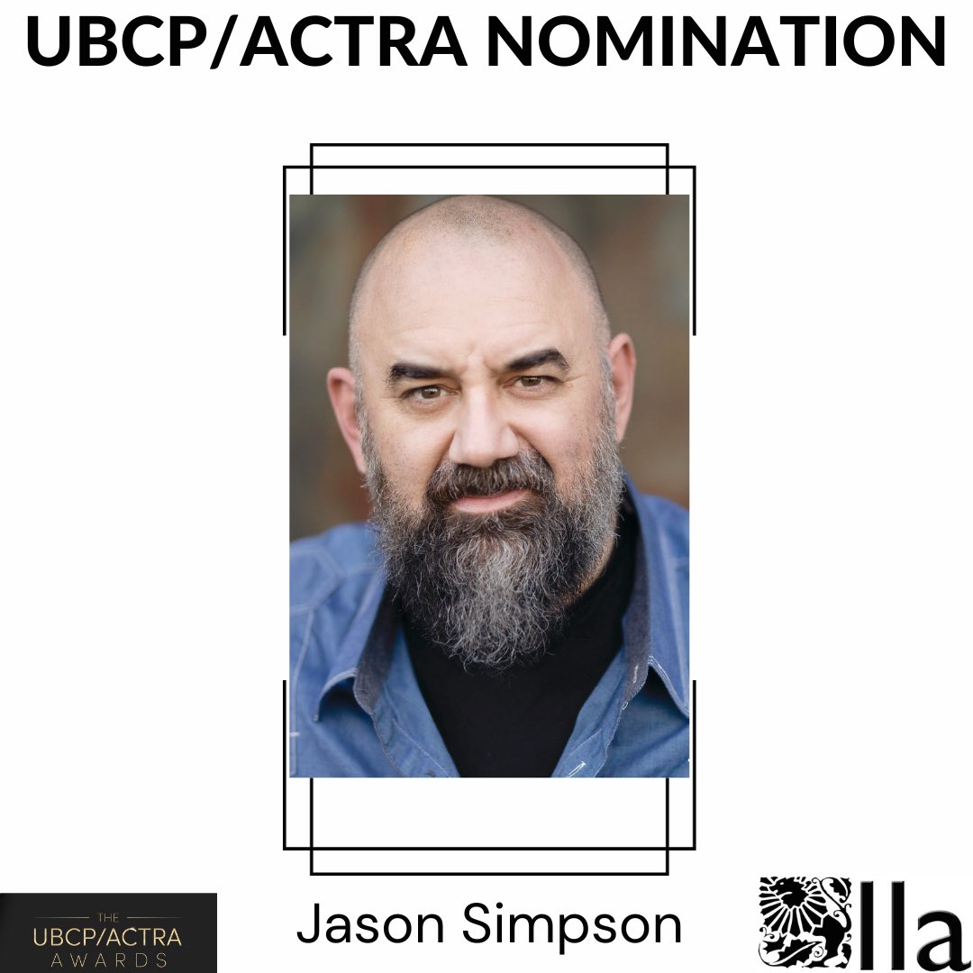 Well, well, well, look what we have here. Yet another outstanding actor being recognized by UBCP/ACTRA for Best Performance - Voice. Jason Simpson, Congratulations on this achievement!!