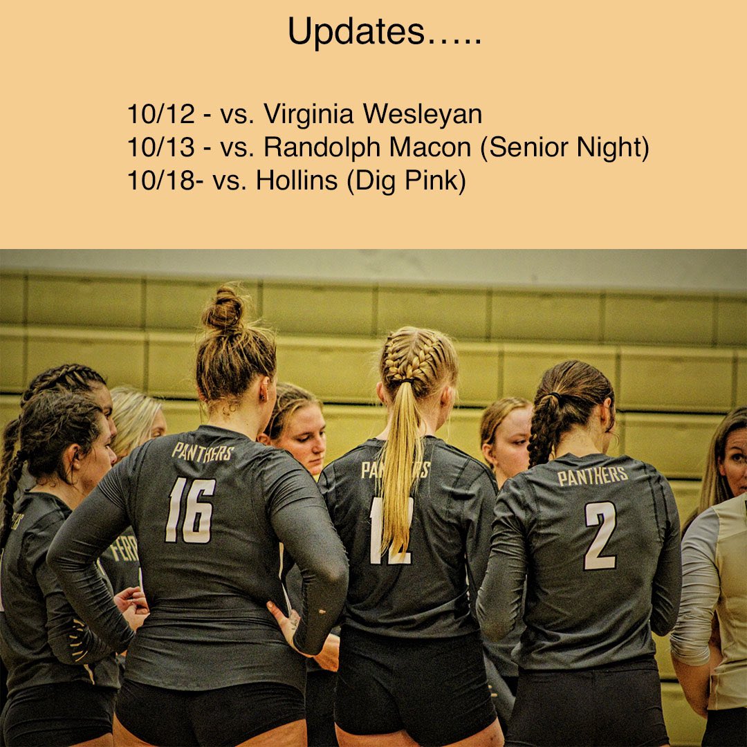 Panther fans, we have a big few days ahead of us!! Join us in Swartz to celebrate Senior Night on Friday and Dig Pink the following Wednesday!