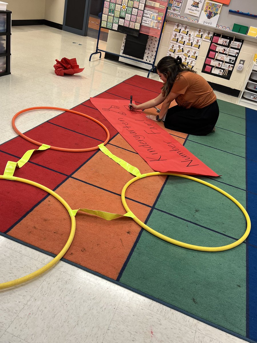 MZamarronKDL's tweet photo. @OakCrestStinger Kindergarten team creating meaningful and engaging activities for their number fair tomorrow! @ECISDtweets https://t.co/4CSIy3CNNM