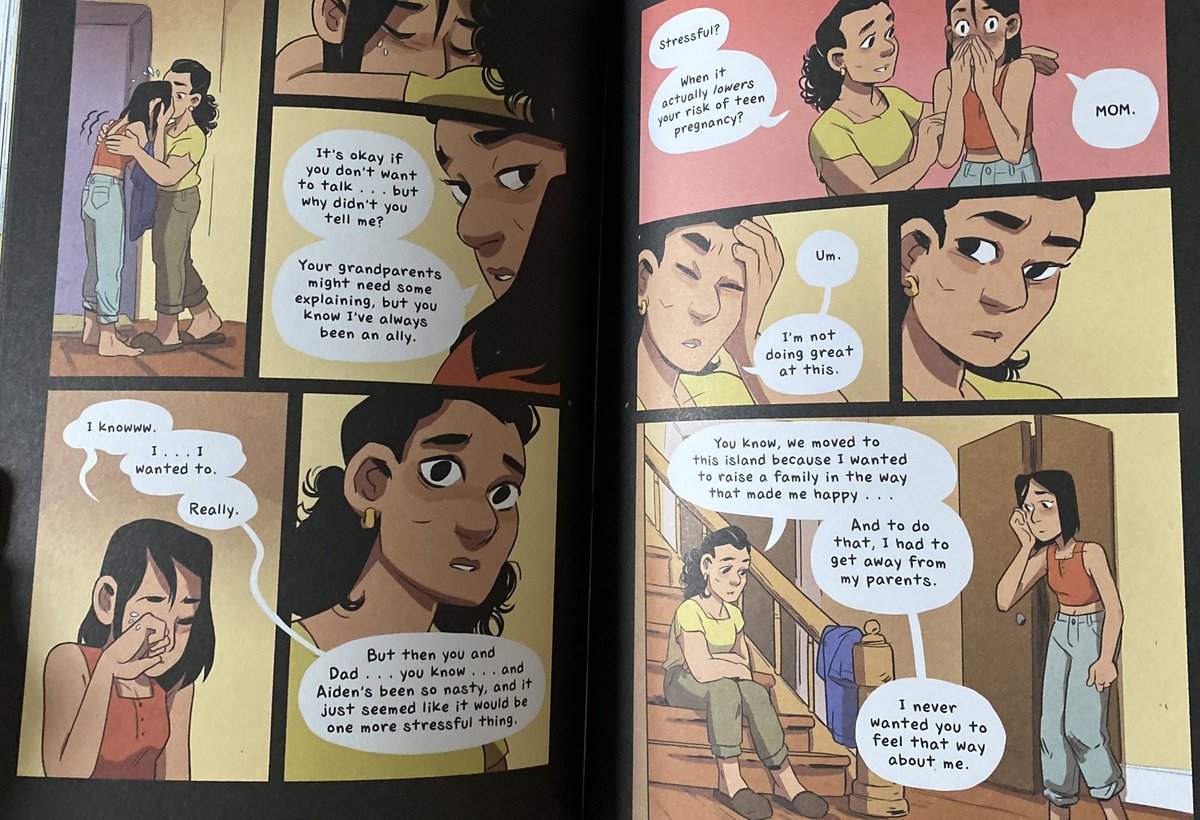 mamaknowsbooks's tweet photo. Another issue from “Girl From The Sea”…when the protagonist’s mom finds out she is gay, Mom tells her teen daughter that she’s not stressed about her being gay because “it actually lowers your risk of teen pregnancy”.  @occupylibraries @htxkidsfirst @PIPElineSBISD @MassResistTX https://t.co/AJ6OsGqNG9