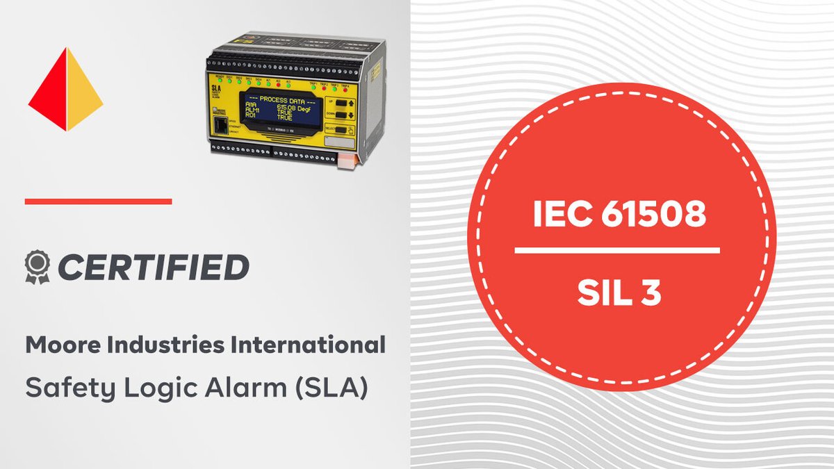 MII_Worldwide's tweet image. We are proud to announce that our SLA Multiloop and Multifunction Safety Logic Solver and Alarm has been awarded the IEC 61508 functional safety certification by exida. Learn more about the SLA now. hubs.li/Q025cVFl0 #LogicSolver #SafetyPLC #SafetyLoops