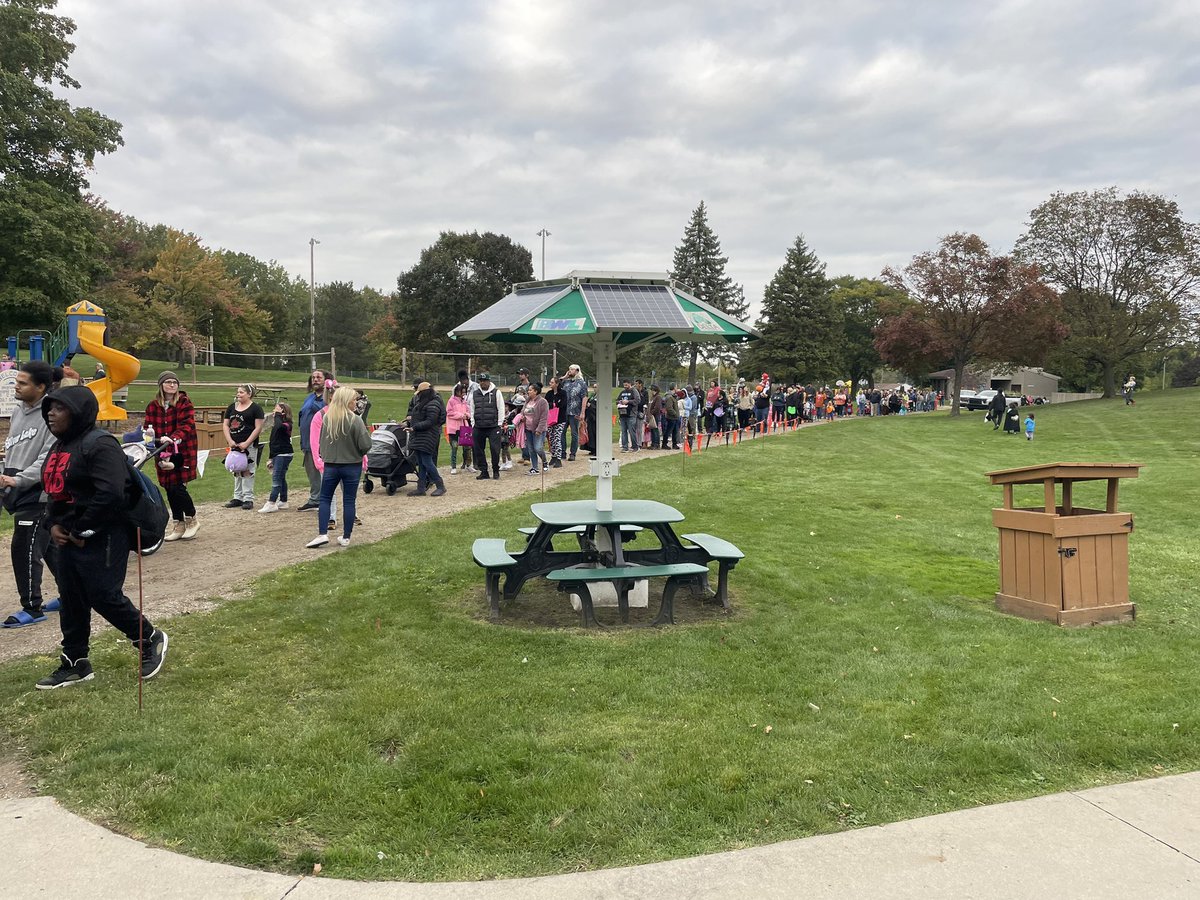 DeltaTownship's tweet photo. Excellent weather and terrific crowd for Delta Township’s Halloween trick or treat trail at Sharp Park https://t.co/NIbEye3XQw