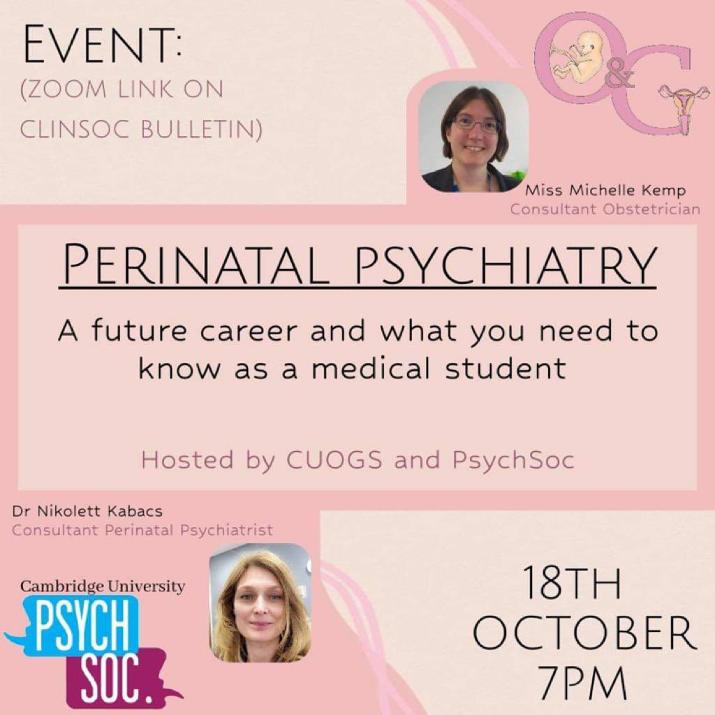 To kick off the Academic lecture series this year, we are collaborating with CUOGS and are delighted to hear from two clinicians about perinatal psychiatry from the perspective of an obstetrician and a psychiatrist. We look forward to seeing you there on the 18th of October!