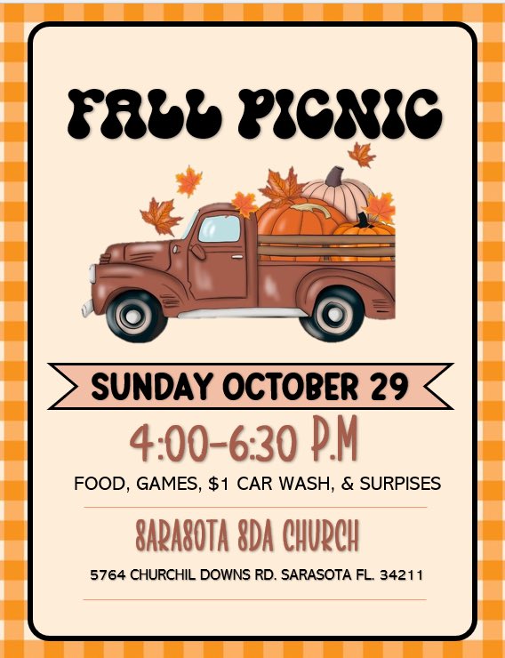 SRQAdventist's tweet photo. Let’s have some fun! 🙌

#fallpicnic #familyministry #familyministries #carwash 🫧🧽🚙 https://t.co/kkyezt8FvP