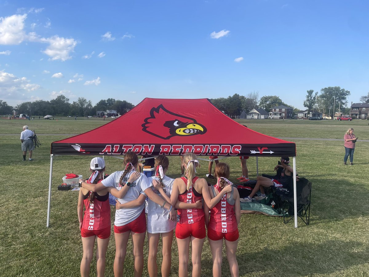 Let’s just say the ribbons were good luck for the whole team! We had 8 PR’s, 1 seasons best. Noah got 3rd team all conference with a PR of 15:59.8. Sophie, Monica, and Aaliyah all got 3rd team all conference (20:16.1, 20:59.3, 21:17.8) so proud of our Running Redbirds!!
