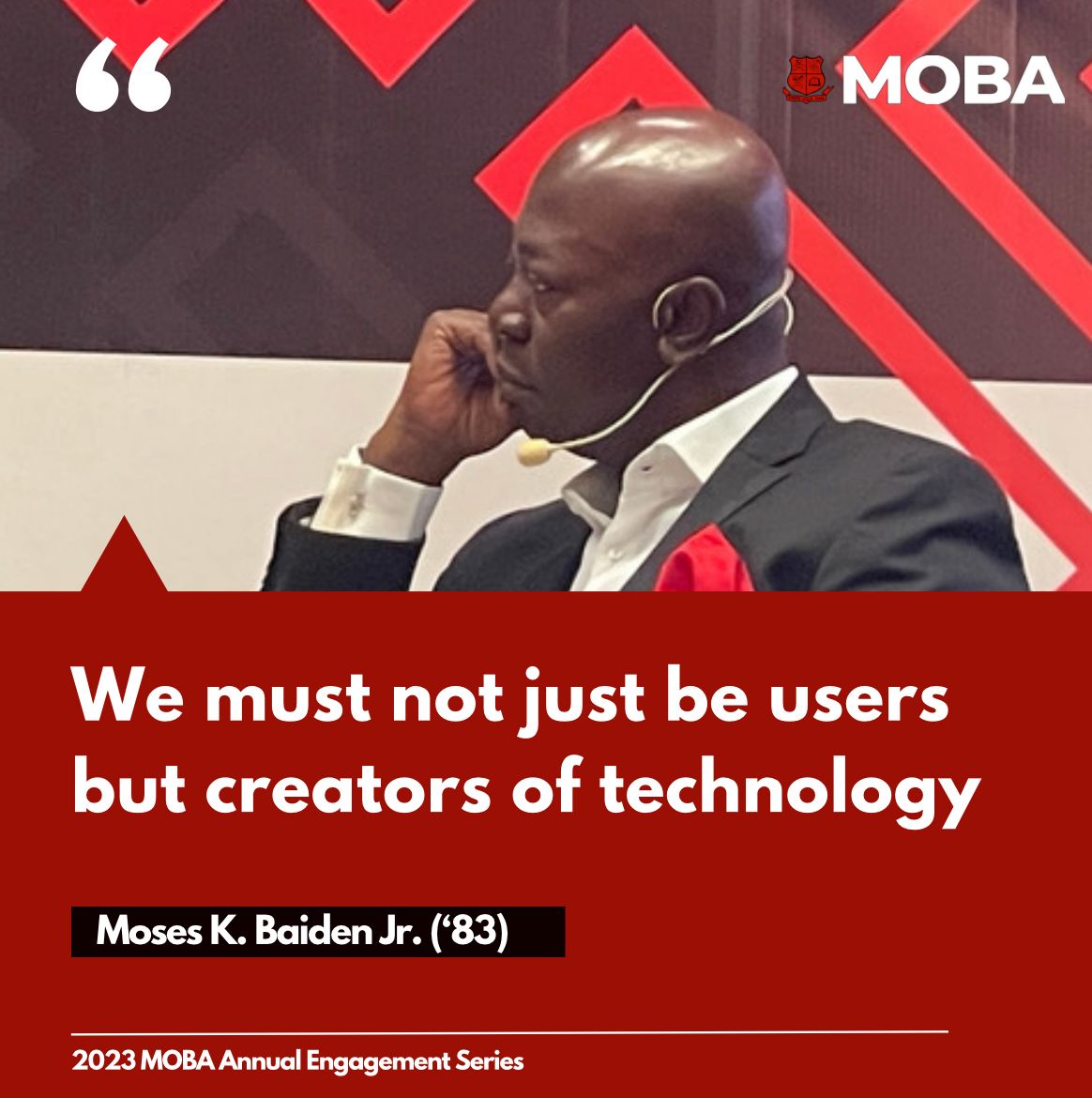 MAES2023 QUOTES 🔴⚫️

We must not just be users but creators of technology - Moses K. Baiden Jr. (‘83)

#MAES2023 
#MadeInMfantsipim 
#MfantsipimSchool 
#MOBANational