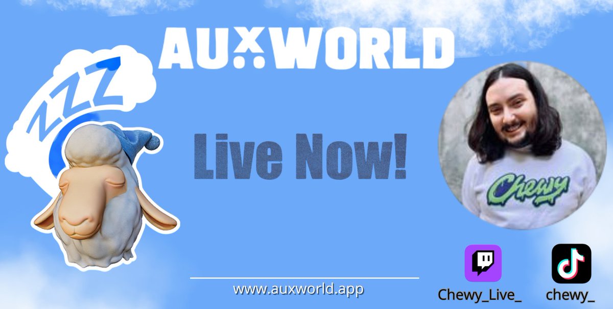 auxworld's tweet photo. Join the first ever live stream of Auxworld with @Chewy_Live_ right NOW!

Will Chewy be able to escape the nightmares? 😲

Tune in to find out!
🟣 https://t.co/wzA1iU3FTy 
🔵 https://t.co/8s3GDXsDpy https://t.co/8zb8lw5agX