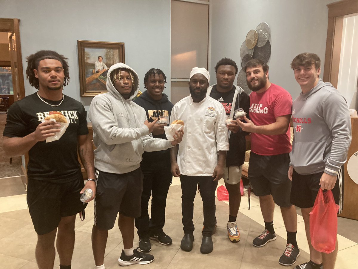 Chef Marquese Albert hard at work with the RB room reaping the benefits.