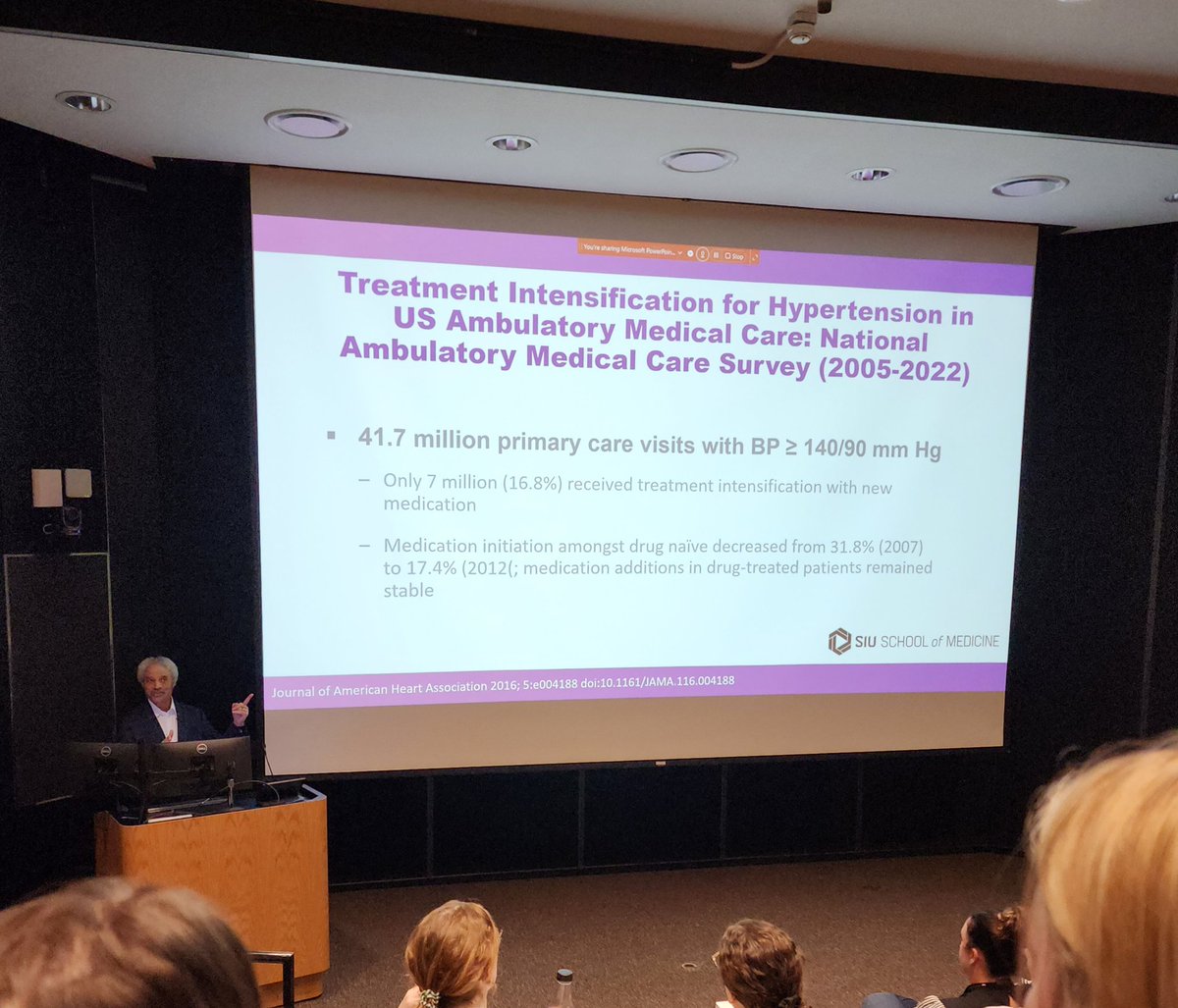 Wonderful Grand Round session today - Hypertension Update from Dr. Flack, @siusom Chair of Internal Medicine & VP of American Society of Hypertension. Loving my sub-internship experience!