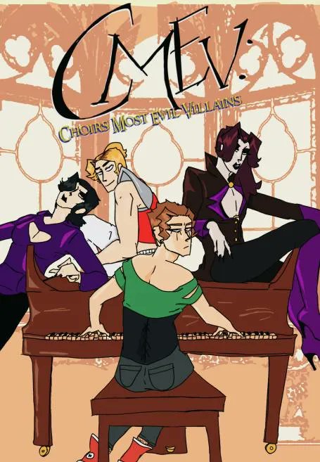 im_thearkansas's tweet photo. Here's to 3 years of CMEV, and many many renditions of the cover lmaoo (newest cover is in replies) #cmev #choirsmostevilvillains #webtoon #newgrounds #comic #art #originalcharacter #originalcomic https://t.co/xvcsBxvxky