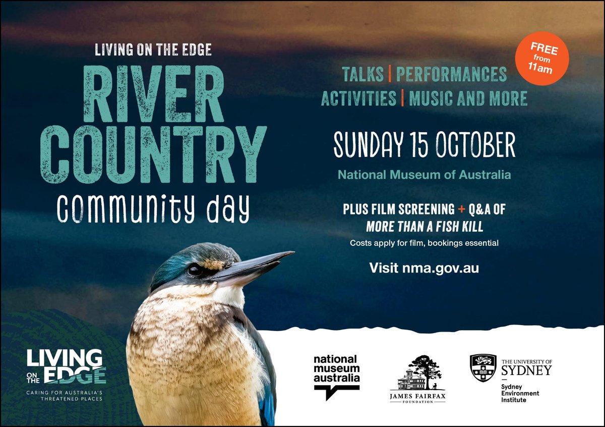 Come to the NMA this Sunday. Listen to traditional owners and custodians
We've worked with over 80 artists and presenters exploring art/science/cultural knowledges for environment
Part of the Living on the Edge led by <a href="/KirstenWehner1/">Kirsten Wehner</a>  and Thom van Dooren