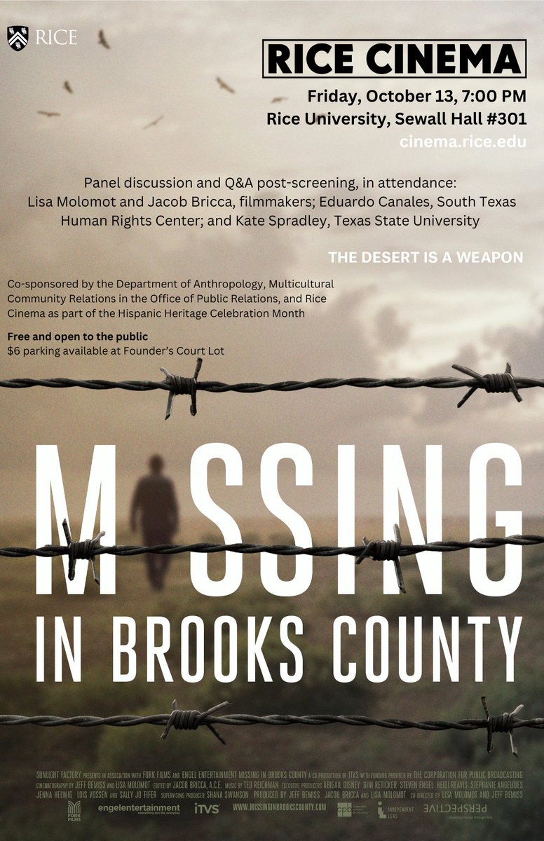 Houston! Missing in Brooks County screening this Friday!