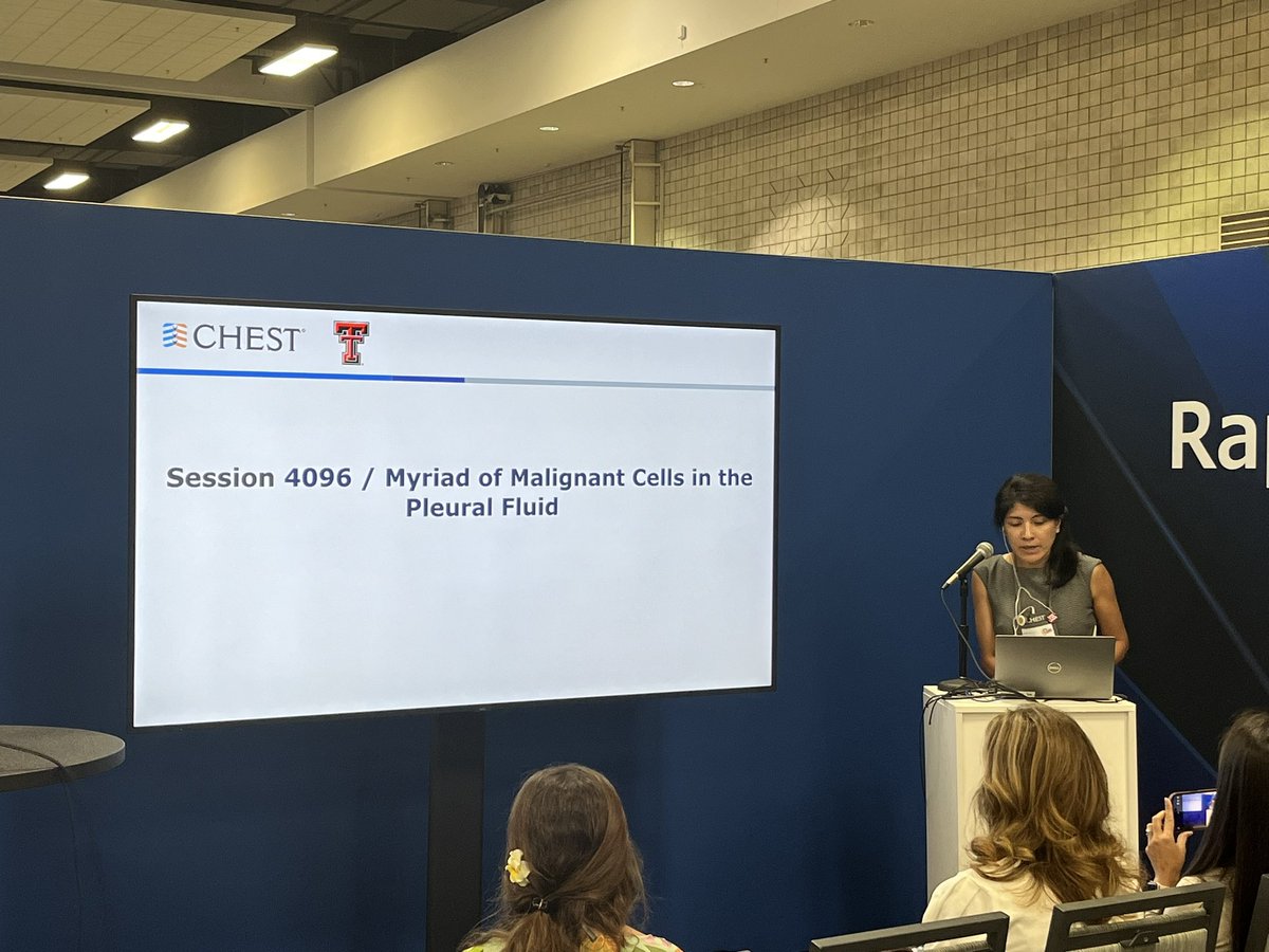 Another presentation by <a href="/mnoella_vinan/">Noella Vinan Vega MD</a>. This with bilateral pleural effusion as a presentation of T cell leukemia.  Good job, Red Raider!  <a href="/ttuhscmed/">TTUHSC School of Medicine</a> <a href="/TTUHSC/">Texas Tech University Health Sciences Center</a> <a href="/accpchest/">CHEST</a> #CHEST2023 #CHESTWomen #FutureLeader #WIIP