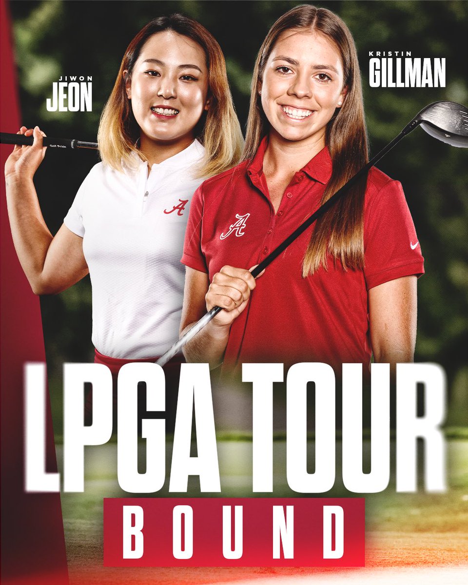 Alabama Women's Golf (@alabamawgolf) on Twitter photo Congratulations to <a href="/JiwonJeon3/">Jiwon Jeon</a> and <a href="/kristengillman/">Kristen Gillman</a> for securing their LPGA card! 🤩👏
#RollTide Congratulations to <a href="/JiwonJeon3/">Jiwon Jeon</a> and <a href="/kristengillman/">Kristen Gillman</a> for securing their LPGA card! 🤩👏
#RollTide