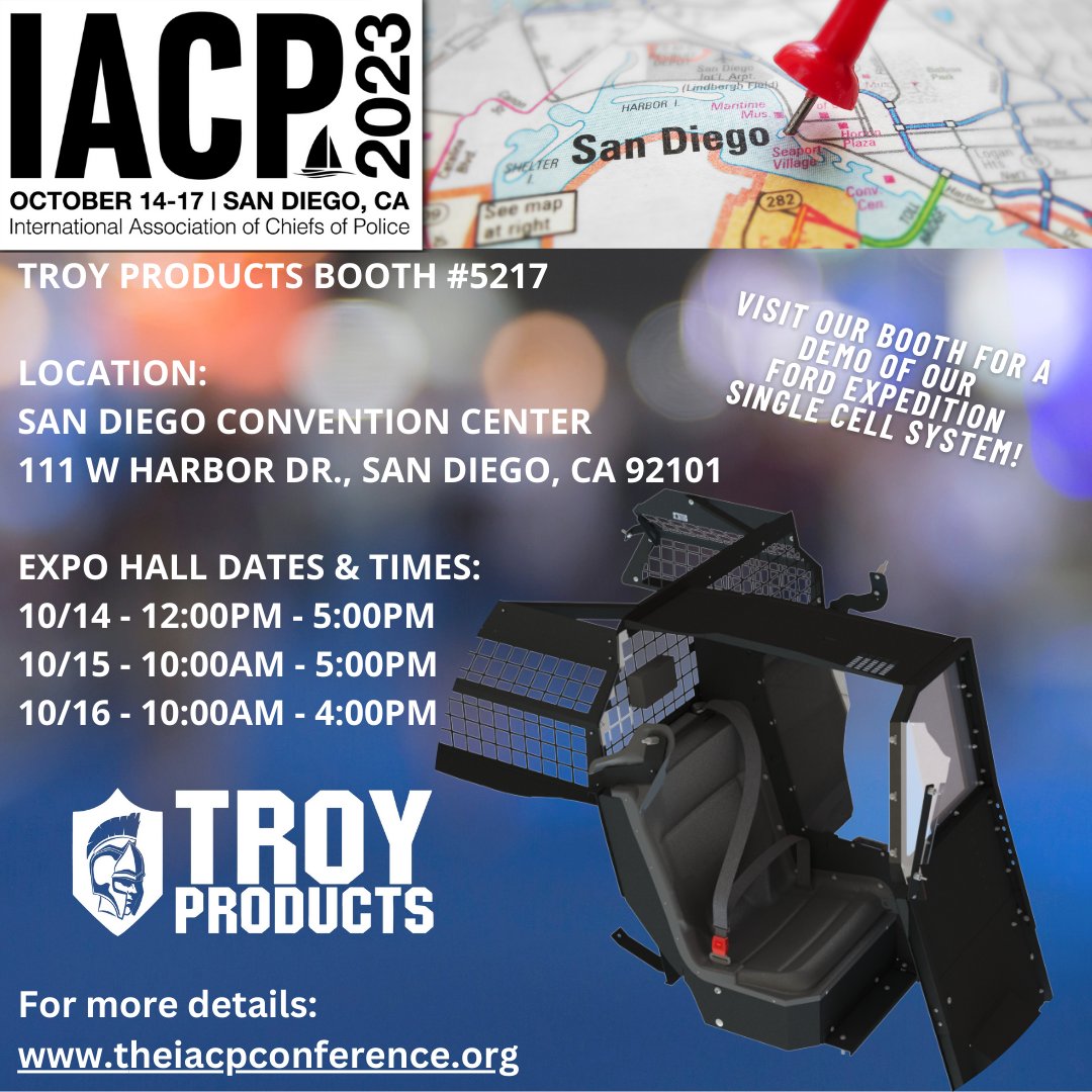 ProductsTroy's tweet photo. We are excited to announce that we will be joining the International Association of Chiefs of Police (IACP) Annual Conference and Exposition this year!  🚔🚨🌟 https://t.co/YVRE3bpc5b
