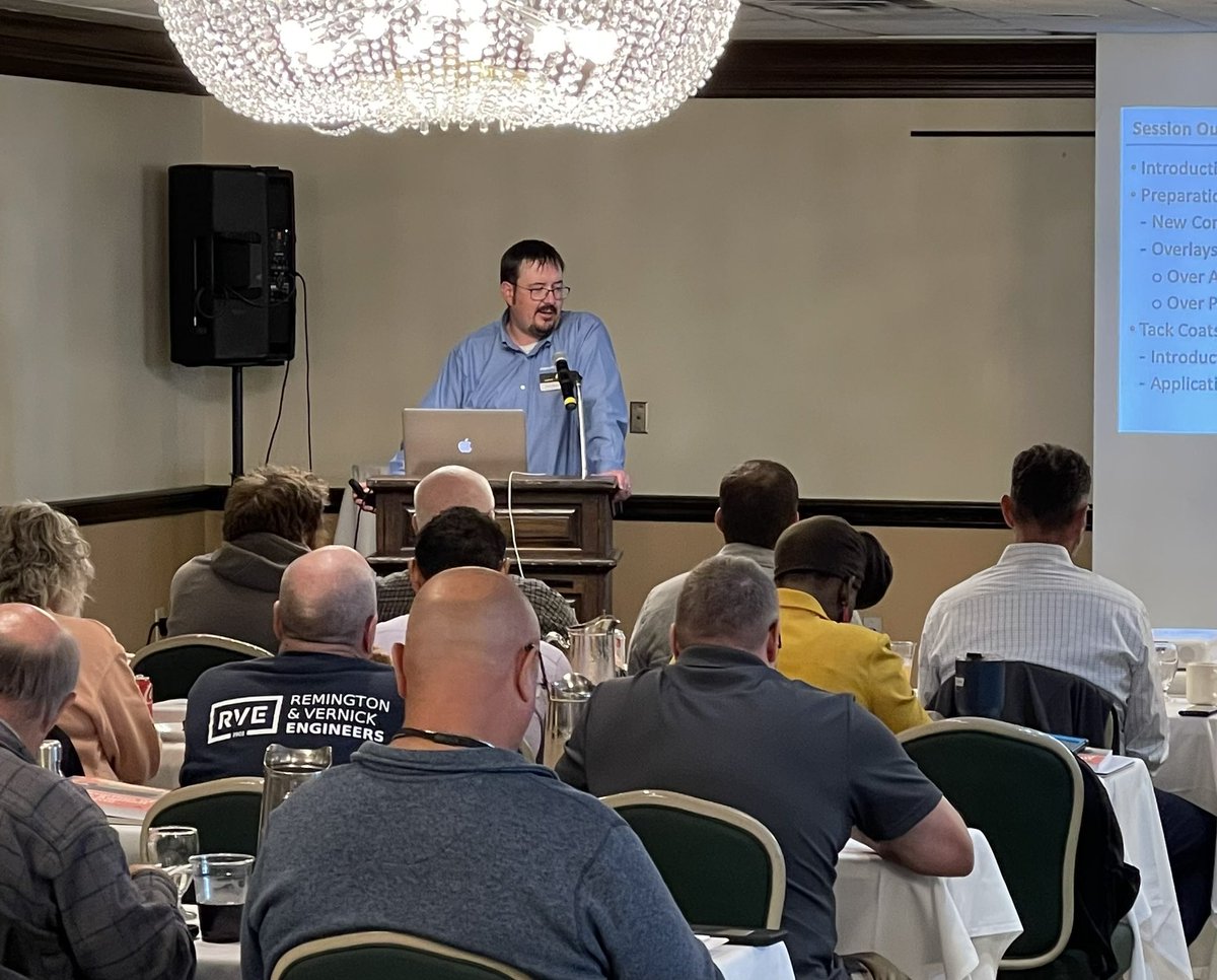 Asphalt_Inst's tweet photo. Asphalt Institute Regional Engineers Greg Harder and Jason Wielinski were invited by the @NJAsphalt to teach “Constructing Quality Asphalt Pavements” to over 60 agency representatives, contractors and inspectors in Monroe Township today. #asphalt https://t.co/ureMsUUUbh