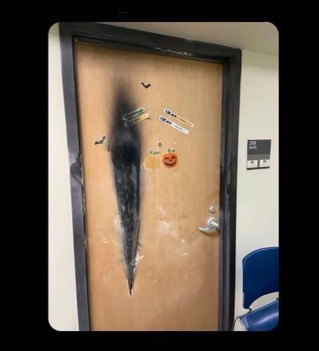 StopAntisemites's tweet photo. Drexel University - an observant Jewish student’s dorm room door was set on fire.

No other door was vandalized and the student believed she was targeted due to her outspoken support of Israel.

Police are investigating this as a possible hate crime. https://t.co/ifFDpLiEdg