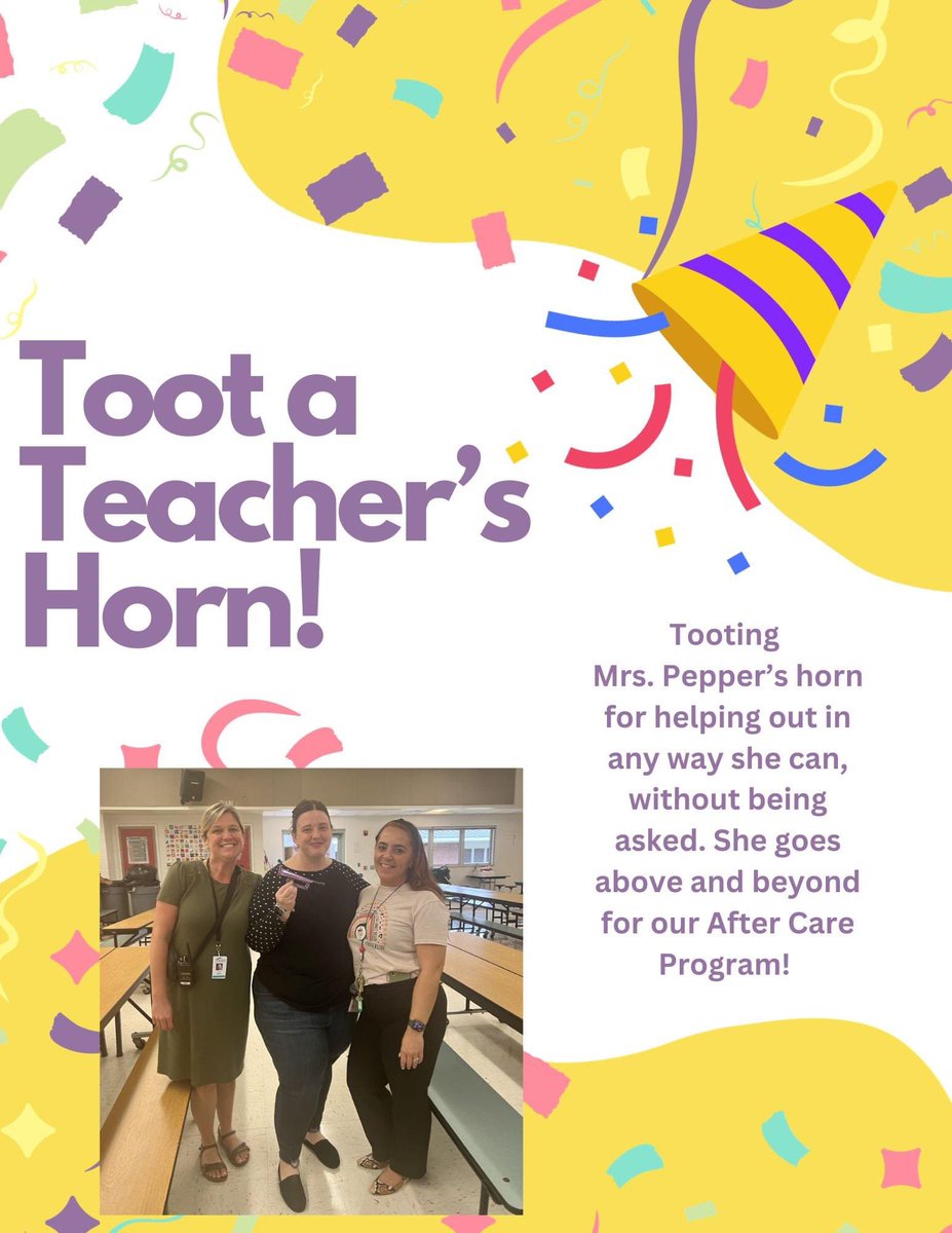 Today Mrs. Pepper's was celebrated as Mrs. Murray and our Admin for the day, Mrs. Commissiong "tooted her horn"! Mrs. Peppers, our EDEP Facilitator, is always willing to help. And have you seen the amazing things she does with/for our EDEP kiddos?! We are lucky to have you!!