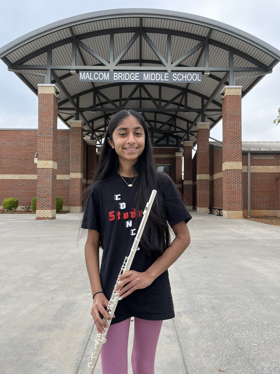 BandMBMS's tweet photo. Congratulations to 8th grader Sarah Sial for being selected by UGA faculty to perform during a masterclass at this weekend’s UGA Flute Day! https://t.co/vbAXsfT8O7