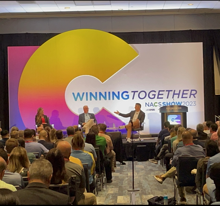 'The store of the future will be brought to life by the choices you make today. Choose wisely.' - heard at 2023 @NACSonline conference at the 'Designing New Store Formats' panel with @BradChivington of Highs Markets, Amy Wood of @FriendlyExpress, Chase Thomason w/ @StandardAI .