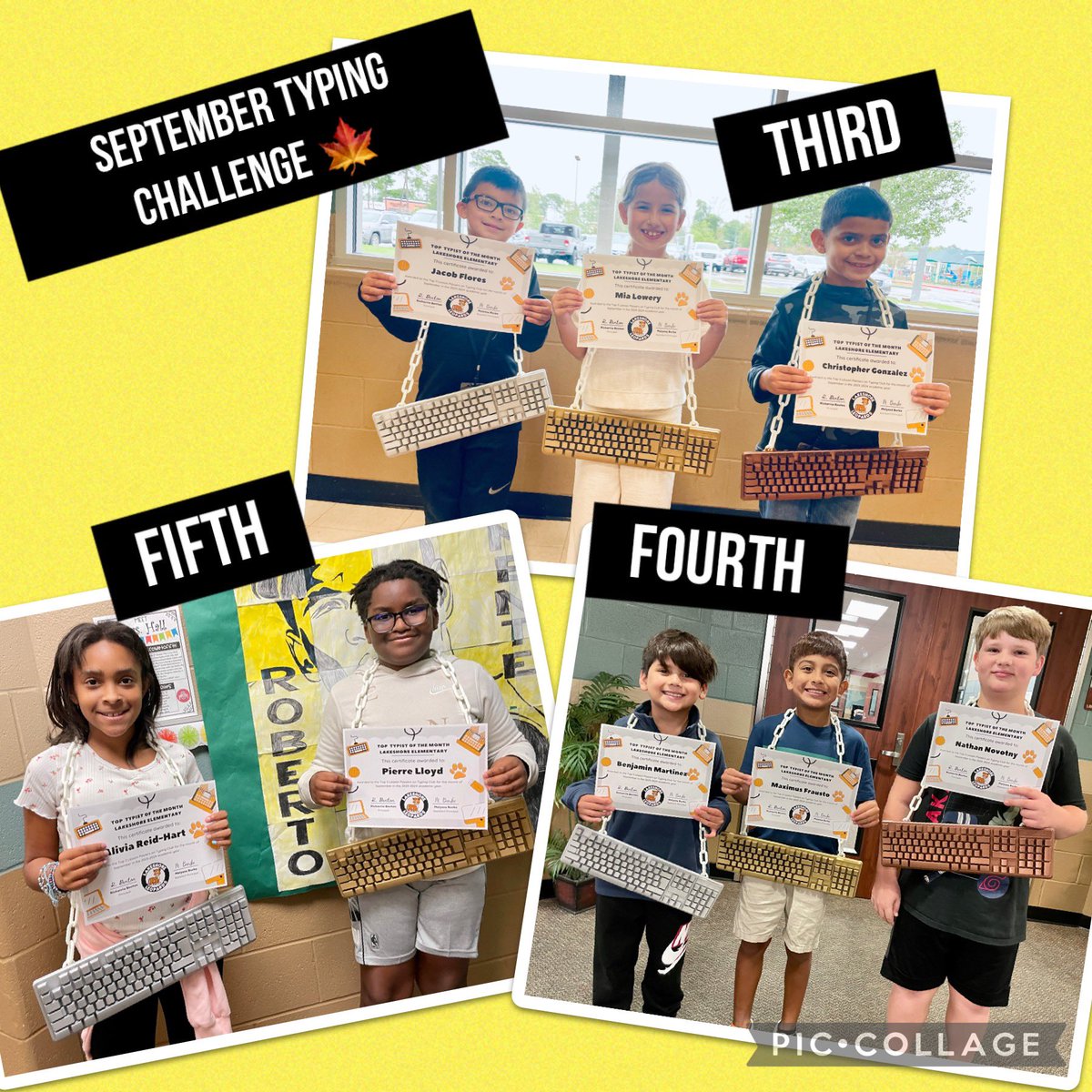 Congratulations to our September Typing Challenge Winners! <a href="/HumbleISD_LSE/">Lakeshore Elementary</a>  #WeAreLakeshore
