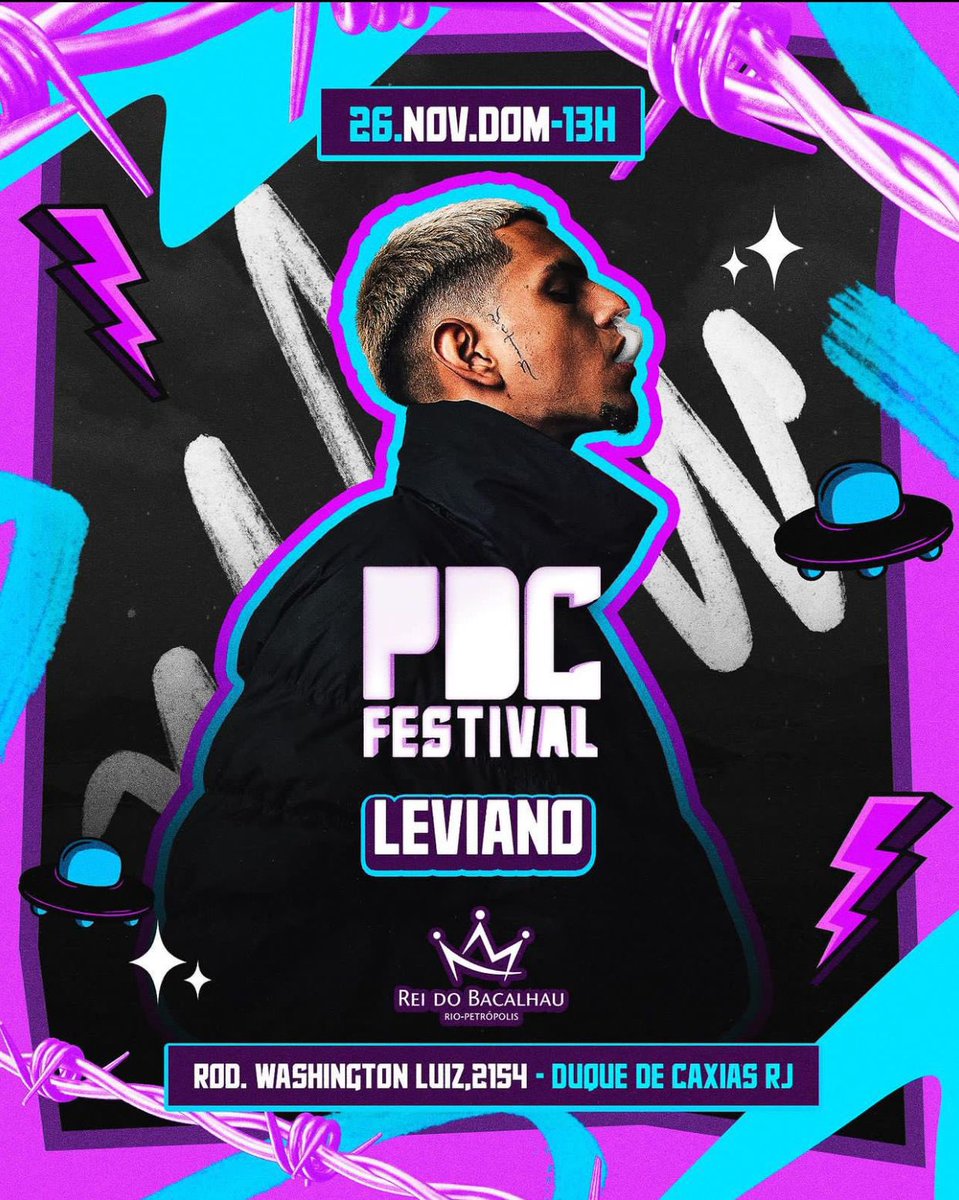 Nossa 5º Atração está confirmada <a href="/levianinn/">Leviano</a> vai chegar nessa PDC FESTIVAL pra fazer historia 🥇

Tá na hora de fazer isso dá certo né <a href="/levianinn/">Leviano</a> ? 🔥

É a quinta atração de muitas⚠️

A #Pdcfestival te convida pra fazer parte desse grande projeto em Caxias!