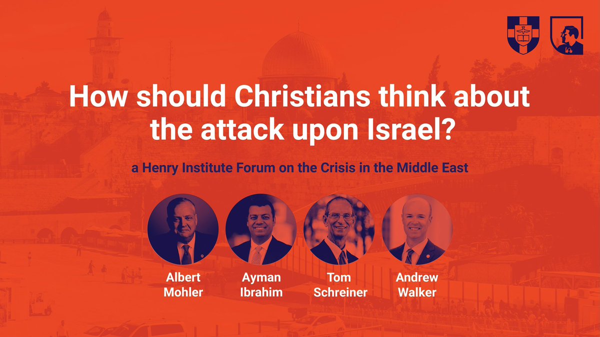 SBTS's tweet photo. Given the importance of the events unfolding in the Middle East, tomorrow’s chapel will be a panel discussion hosted by the Henry Institute on how Christians should think about the attack upon Israel.

Join us at 10 am in Alumni Chapel or online at https://t.co/aedVDMdtyo https://t.co/aRByH6Agmp