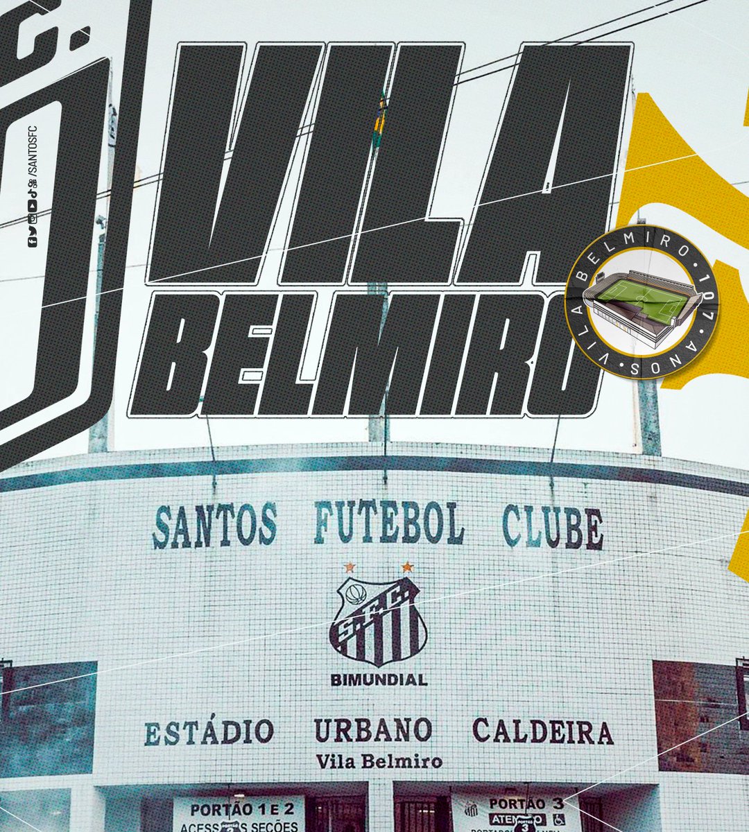 SantosFC's tweet photo. Mais que um estádio histórico, a Vila Belmiro é nossa eterna casa. Foi no Templo do Futebol que vivemos grandes momentos, construímos e colecionamos memórias. E hoje nosso lar completa 107 anos. Parabéns, Estádio Urbano Caldeira, a nossa Vila Belmiro. 🏡🤍 https://t.co/69CNtEp9rV