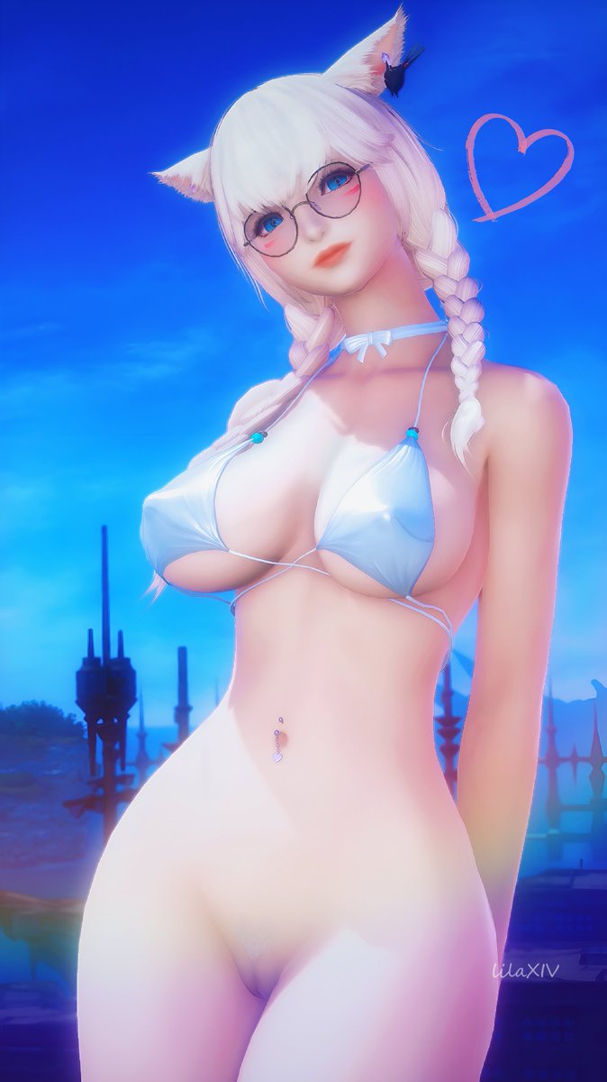 XivWife's tweet photo. tummy tues-  waaa? 
I must've overslept again~

#ffxivlewd | #ffxivsnaps | #miqote | #ffxivnsfw | #GPOSERSNSFW https://t.co/zrCfzH3bxU