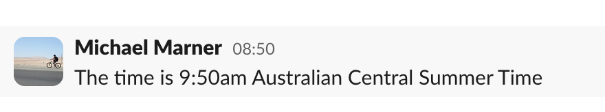 MichaelMarner's tweet photo. @SlackHQ you seem to have missed that South Australia changed to daylight savings time 2 weeks ago! https://t.co/ODB7Ov8Oou