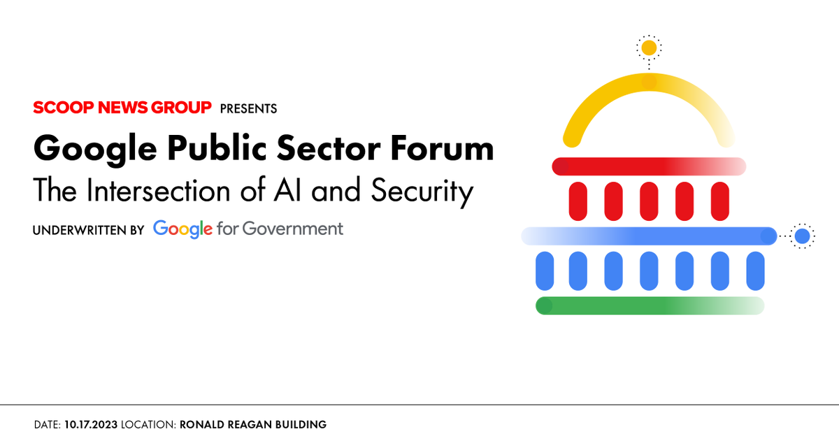 The future of the public sector starts at the intersection of #AI and security.

Join us at the #GooglePSForum on October 17, presented by <a href="/ScoopNewsGroup/">Scoop News Group - @scoopnewsgroup.bsky.social</a>, to hear from top leaders and learn where and how AI is being put to work in the public sector → goo.gle/3PQT0V6
