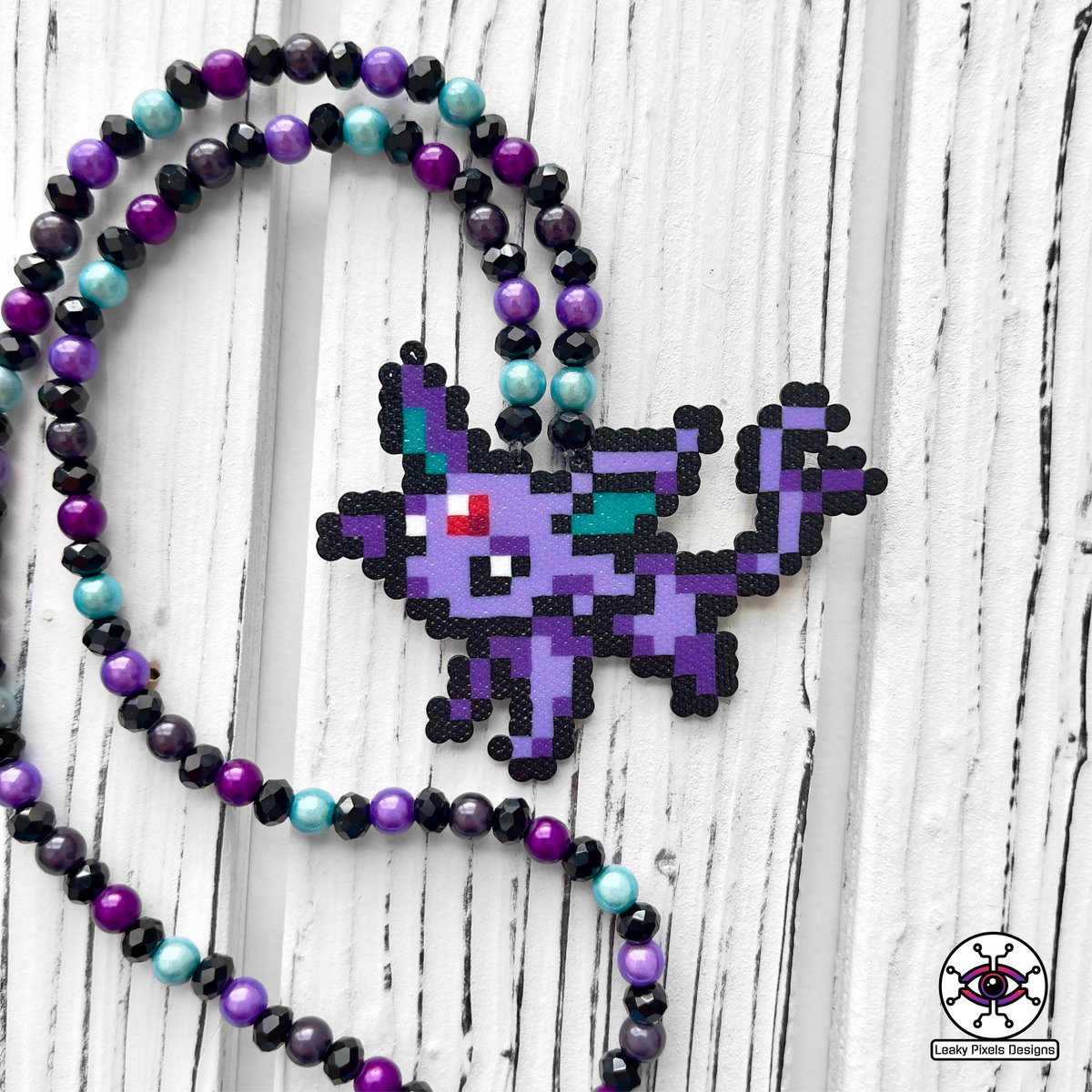 Espeon Perler Necklace! leakypixels.com/.../espion-per… #pokemon #espeon #rave #leakypixels #kandi #dubstep #etsy #pixelartist