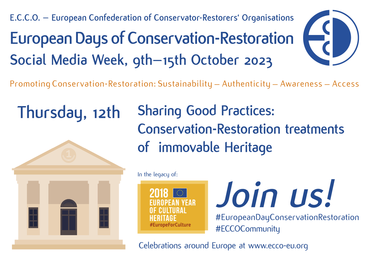 conservatorsnet's tweet photo. Working on important #monuments and objects of immovable #culturalheritage shapes the everyday life of many #ConservatorRestorers. One side that often remains unknown is the impact of our work on society. 🏰🎨 #EuropeanDayConservationRestoration https://t.co/k2AmXXRIjb