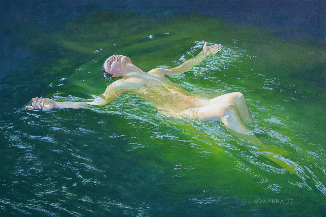 allanomarra's tweet photo. 'Surface Figure: Surrender II' oil on canvas, 22" x 38" #oil on #canvas, 24" x 36" #art #artist #artgallery #artcollector #realism #highrealism #contemporaryart #visualart #realistpainting #artprofessional #figurepainting #figure #surrender #floating #watersurface https://t.co/mRxJlGr8SA