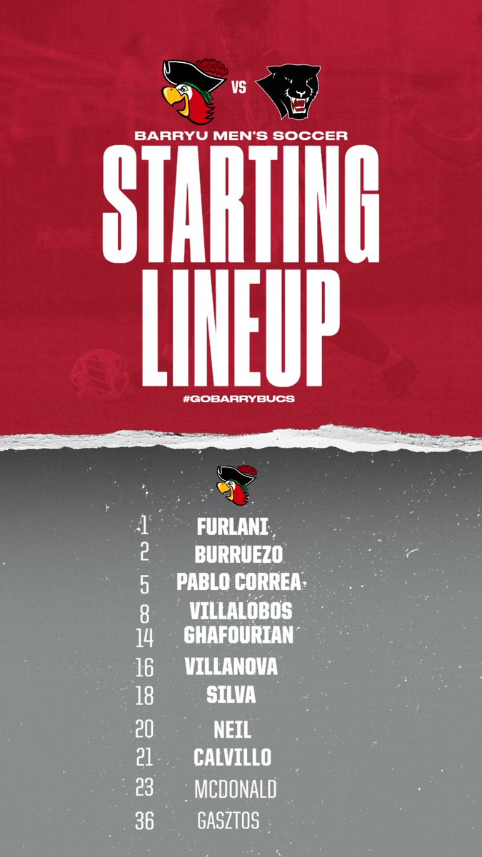 Bucs starters for tonight's game!⚽
#gobarrybucs | #barryusoccer