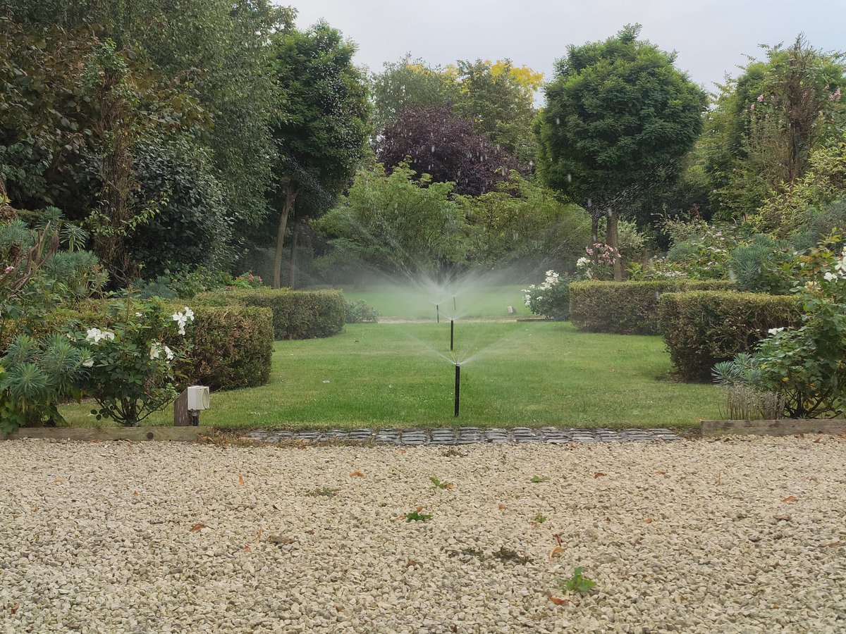 We've been in the #gardenirrigation business for more than a decade now, but there's still something incredibly satisfying about watching one of our #irrigationsystems working. There's nothing like a row of #lawnsprinklers - they're better than fountains, and help gardens thrive!
