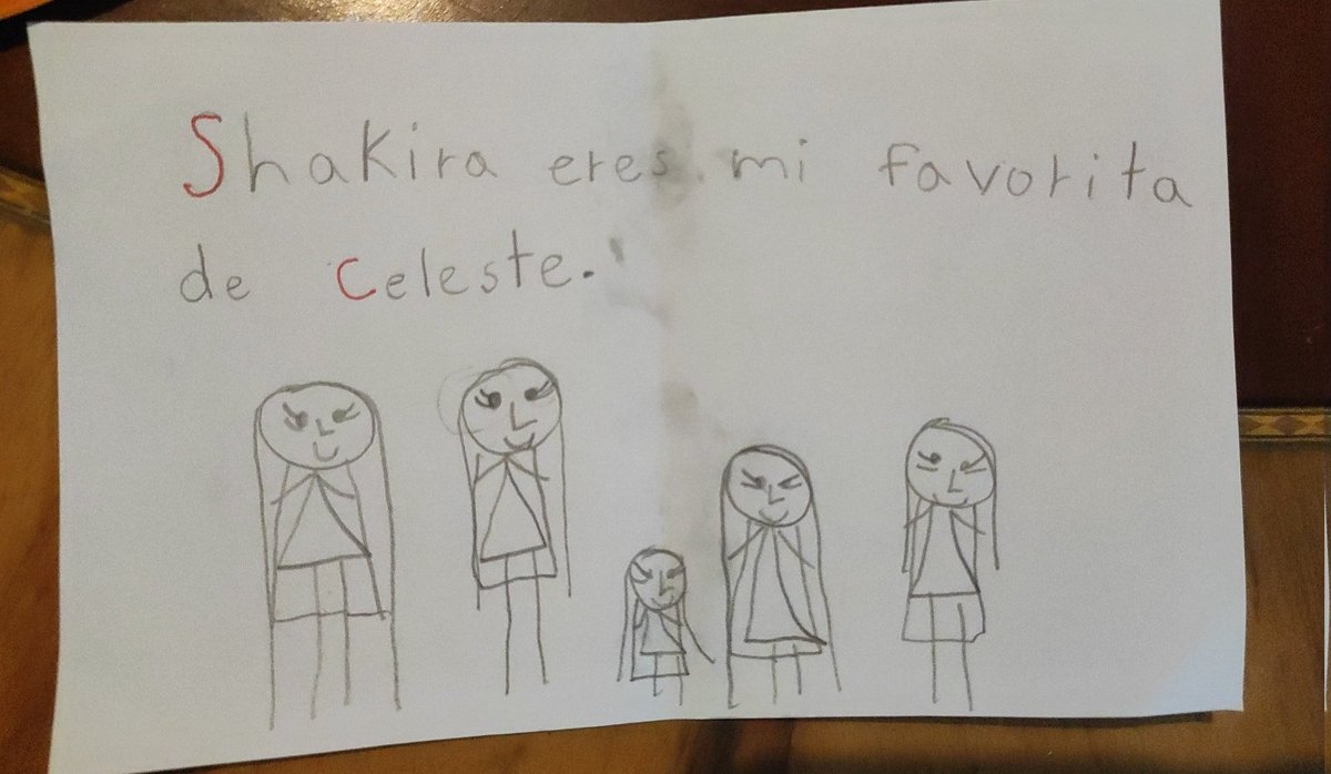 Luiz3ms's tweet photo. Hola @shakira, mi sobrina tiene algo muy importante que decir.

"Celeste hizo esta carta para ti"

Gracias por inspirar a las niñas y sembrar semillas. https://t.co/JvGViUjdiC