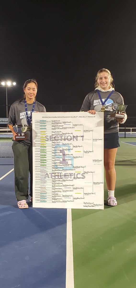 2023 Section 1 Doubles Champions: Emma Ha and Kay Cottrell <a href="/ScarsdaleRaider/">Scarsdale Athletics</a> <a href="/SecOneAthletics/">Section I Athletics</a> <a href="/lohud/">lohud.com</a> <a href="/lohudsports/">lohud sports</a>