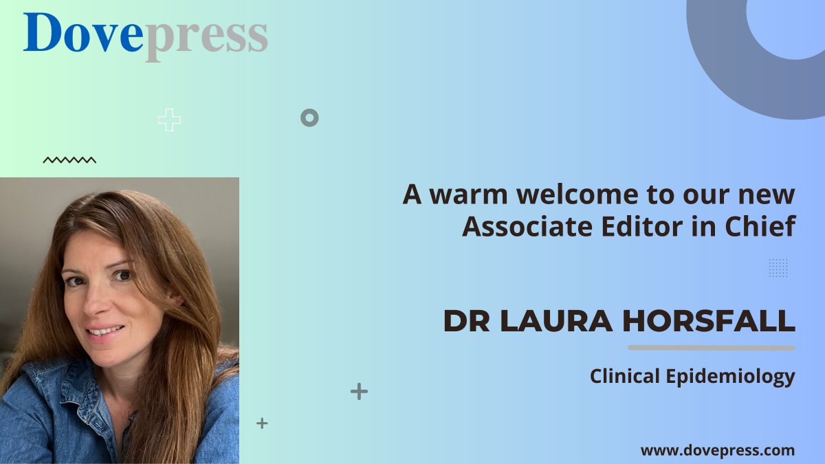 DovePress's tweet image. We are pleased to announce that Dr Laura Horsfall has been appointed as the new Associate Editor in Chief of Clinical Epidemiology

The journal invites you to submit your research and become our next published author.
👇
spr.ly/6011uT3Rv

#Epidemiology #Biostatistical