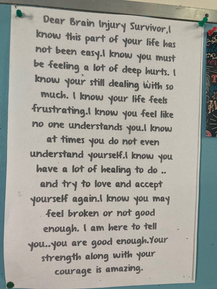 We just wanted to take a moment to share this inspiring message we found on the wall in the Brain Injury Rehabilitation Unit at @pahospital #Yourplacetogive