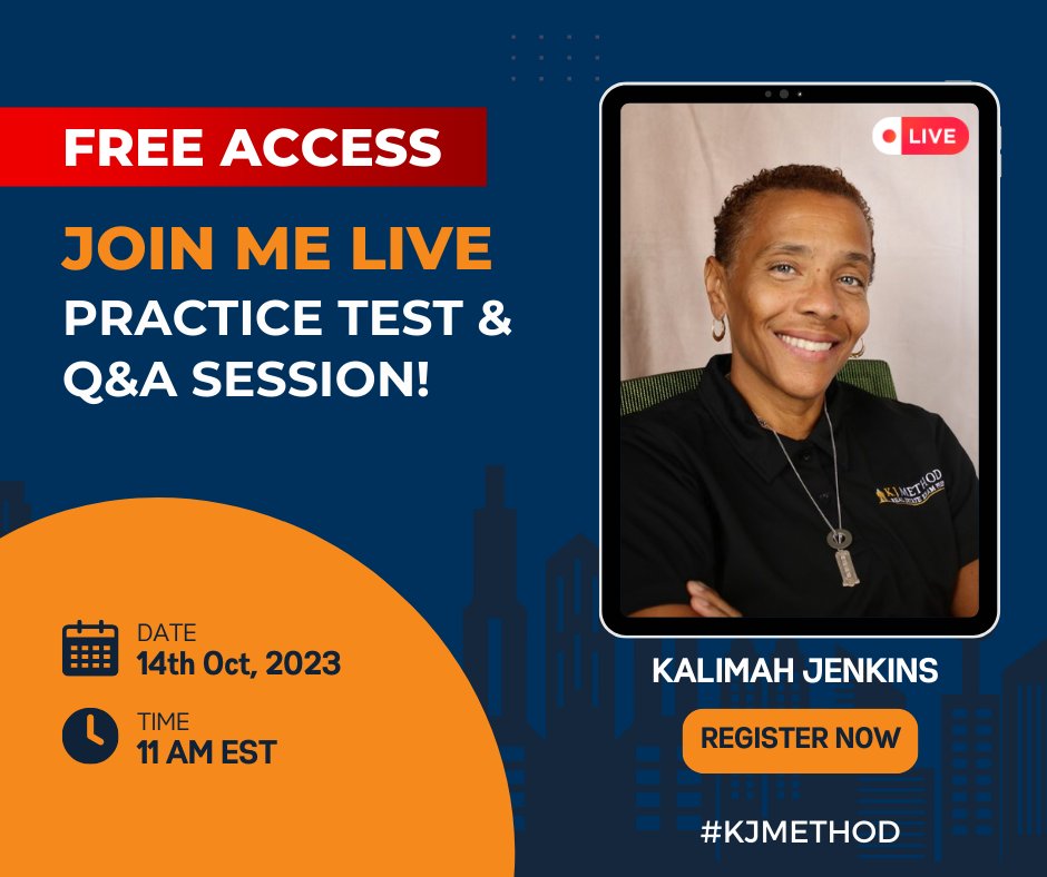 thekjmethod's tweet image. Join Me Live for a Practice Test &amp;amp; Q&amp;amp;A Session, Open to All! 🎙📚

For the FIRST time ever, KJ is opening the doors wide for everyone, whether you&apos;re a KJMETHOD member or just passionate about real estate. 

SIGNUP TO GET ACCESS
kjmethod.com/join-live

#KalimahJenkins #KJMETHOD
