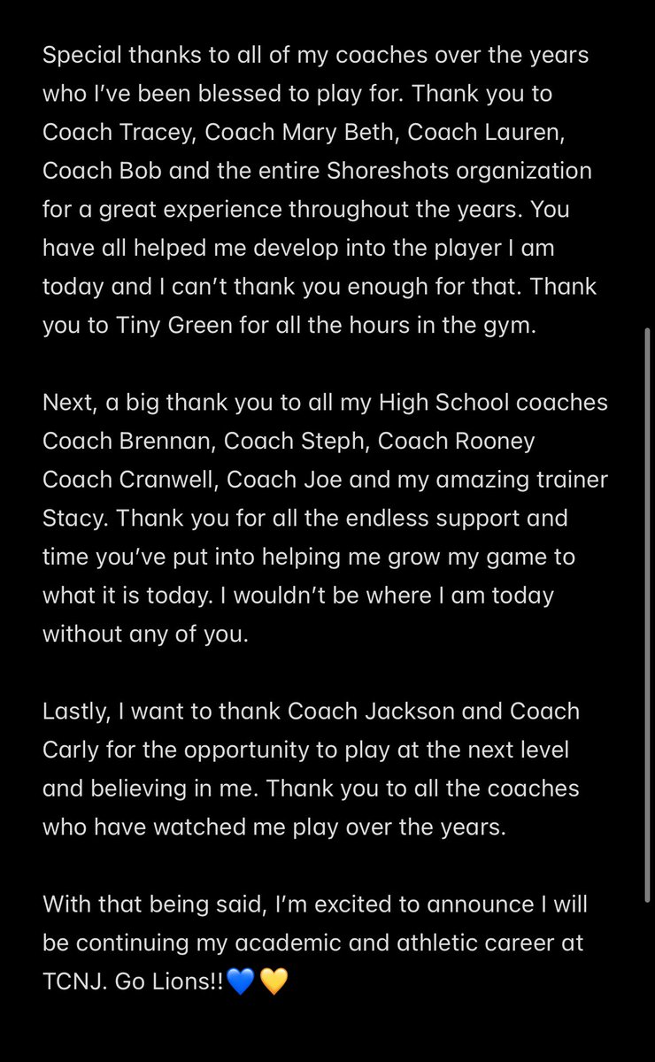 Committed!!💙💛<a href="/ShoreshotsGirls/">Shoreshots Girls - Select 40</a> @SSChambers17U <a href="/southladyeagles/">MHSS Girls Bball</a>  <a href="/tcnjwb/">TCNJ Women's Basketball</a>