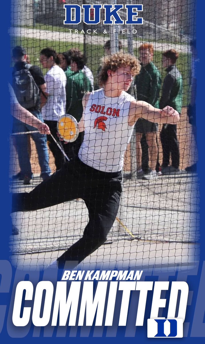 Ben Kampman (@benkampman) on Twitter photo Committed to Duke Track and Field! Thank you to all my coaches and everyone who has helped me throughout this recruiting process!
<a href="/MrCoachAngelo/">MrCoachAngelo</a> <a href="/DukeTFXC/">Duke Track & Field and Cross Country</a> Committed to Duke Track and Field! Thank you to all my coaches and everyone who has helped me throughout this recruiting process!
<a href="/MrCoachAngelo/">MrCoachAngelo</a> <a href="/DukeTFXC/">Duke Track & Field and Cross Country</a>