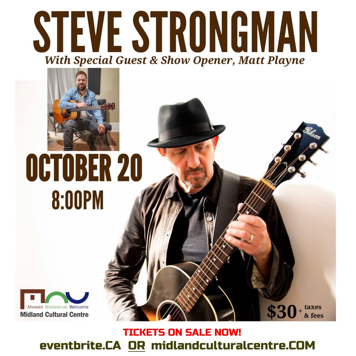 Steve Strongman (@strongmanmusic) on Twitter photo Excited to be returning to the beautiful <a href="/theMCCinMidland/">Midland Cultural Centre</a> next week! Oct 20 @ 8pm with special guest Matt Playne. Tickets are still available at eventbrite.ca/e/steve-strong… Excited to be returning to the beautiful <a href="/theMCCinMidland/">Midland Cultural Centre</a> next week! Oct 20 @ 8pm with special guest Matt Playne. Tickets are still available at eventbrite.ca/e/steve-strong…