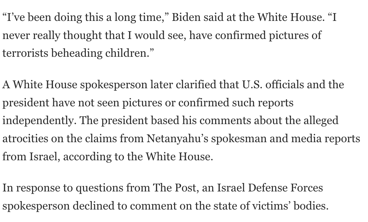 Clarification from the White House regarding Biden's remarks washingtonpost.com/world/2023/10/…