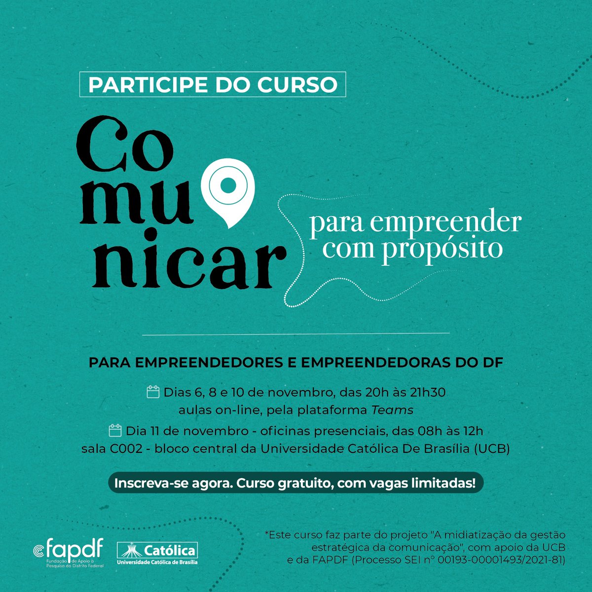 LabEstrategia's tweet photo. Curso "Comunicar para empreender com propósito". https://t.co/FEEIXLma2S